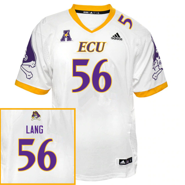 Men #56 Ethan Lang ECU Pirates College Football Jerseys Sale-White